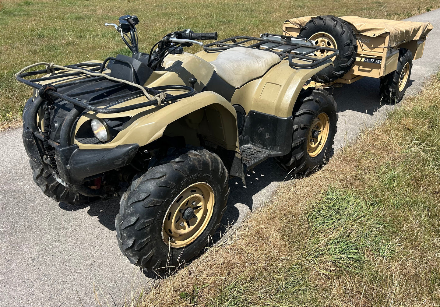 2008 Ex-Army Mk1 Yamaha Grizzly 450 and Logic SMT171 trailer - Road legal