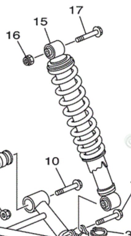 Yamaha Suspension Shock BOLT, FLANGE
90105-10841