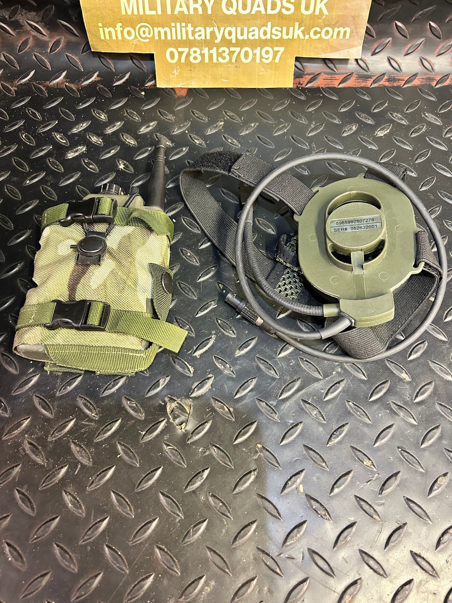 British Army personnel role radio (PRR) and headset