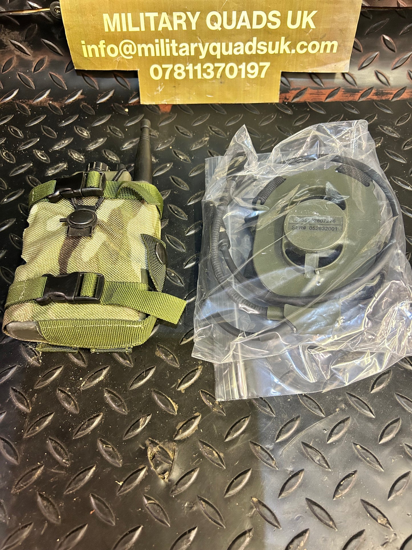 British Army personnel role radio (PRR) and headset